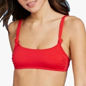 New!  Xhilaration Juniors' Ribbed Knotted Strap Bralette Bikini Top X-Large Red